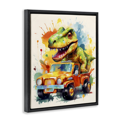Cadre flottant pour voiture Dino Riding In Back, design Creative Studio