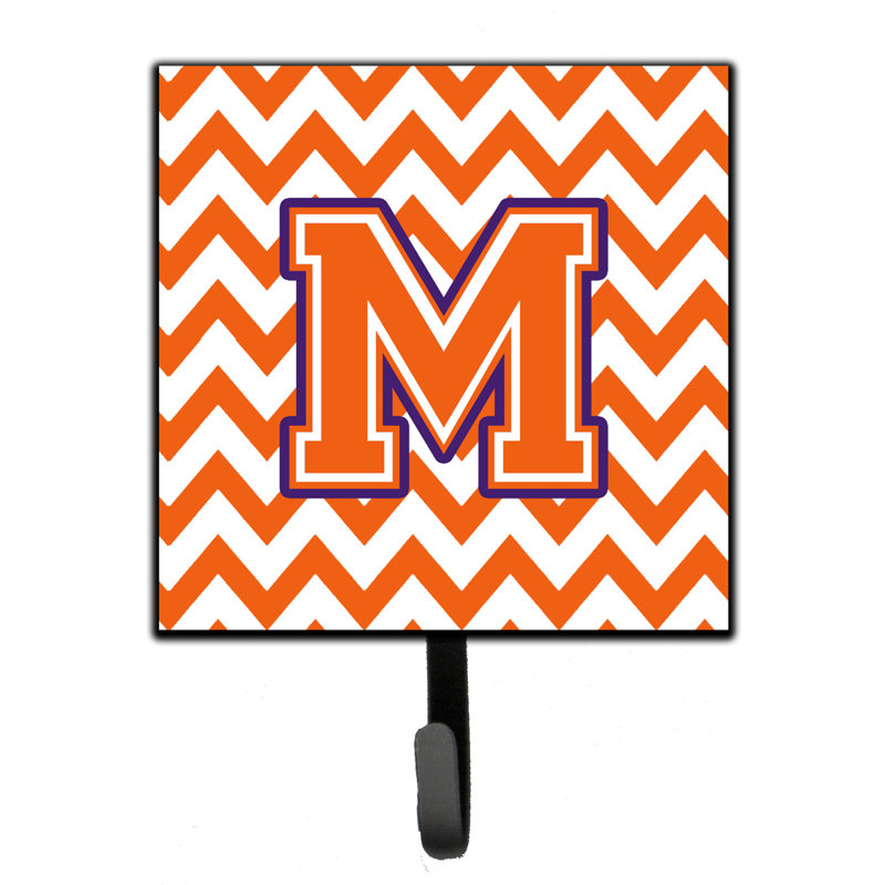 Planada Metal Wall Organizer with Key Hooks, Orange/Regalia