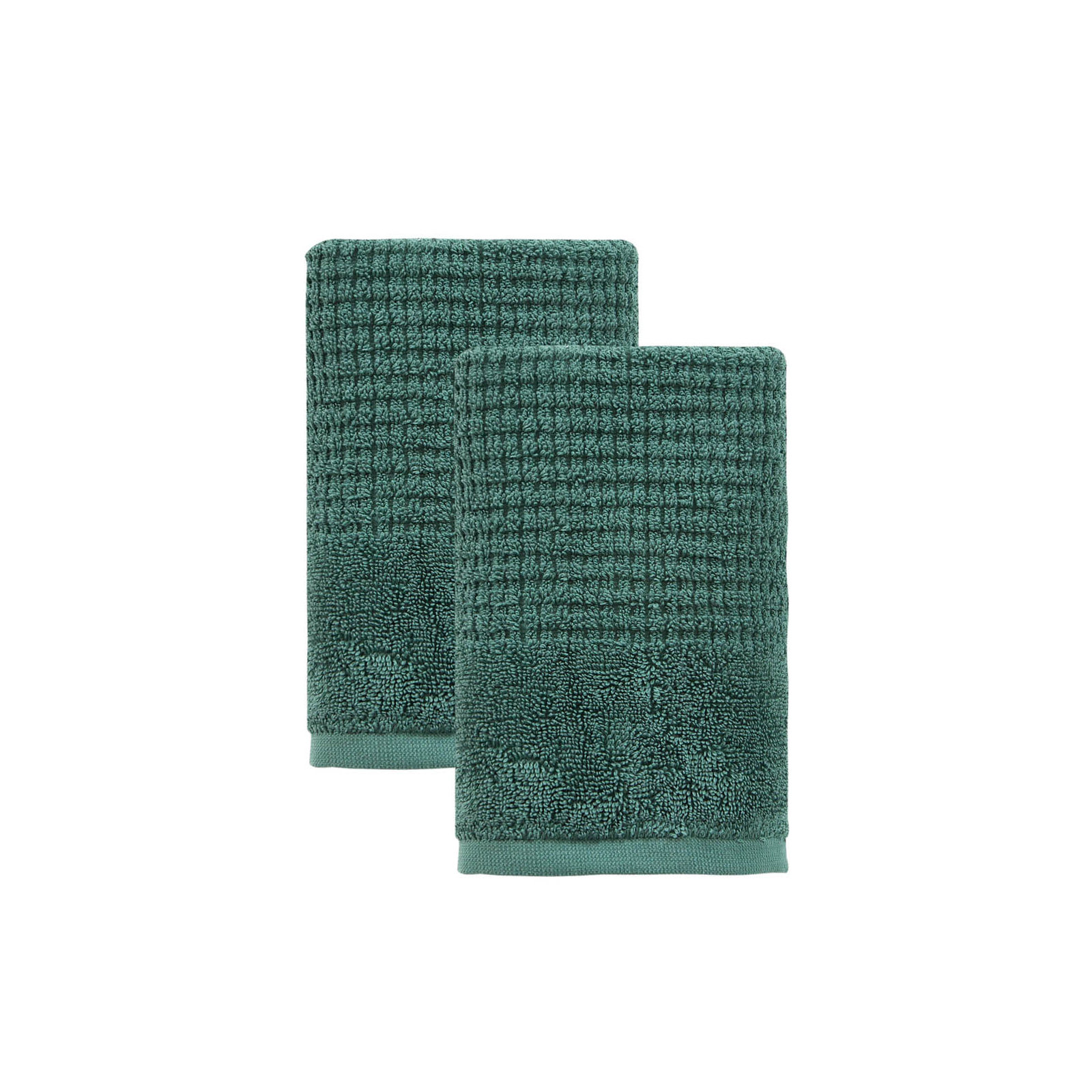 Earline 2 Piece Turkish Cotton Washcloth Towel Set, Green