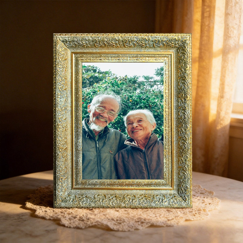 Cadre photo doré antique 1PC pour photos et cadeaux de pendaison de crémaillère 5 po x 7 po, 5" x 7", Antique Gold, 1
