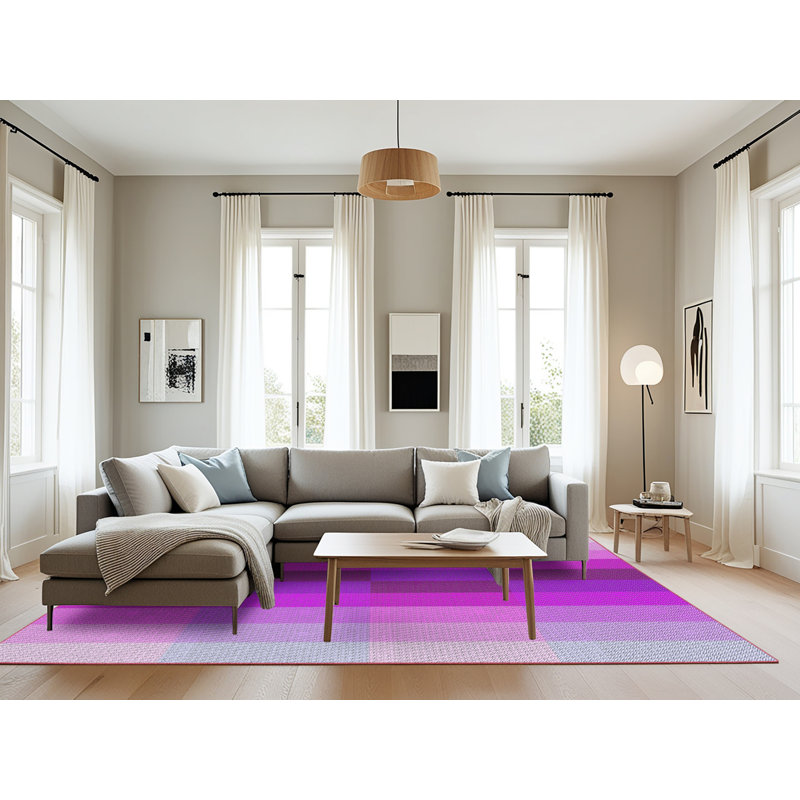 Tapis mauve/rose à tisser électrique, Rectangle 8 pi x 10 pi
