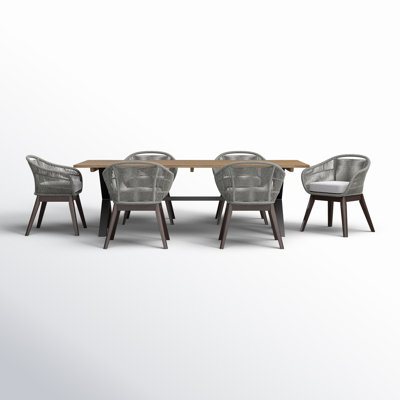 Eloisa Patio Dining Set with Rectangular Table , Cushions Included