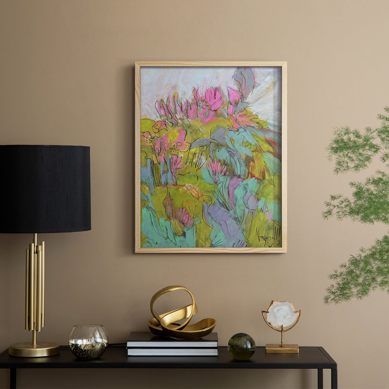 «Rise and Bloom», reproduction encadrée - bois massif, H 21 po x l 17 po