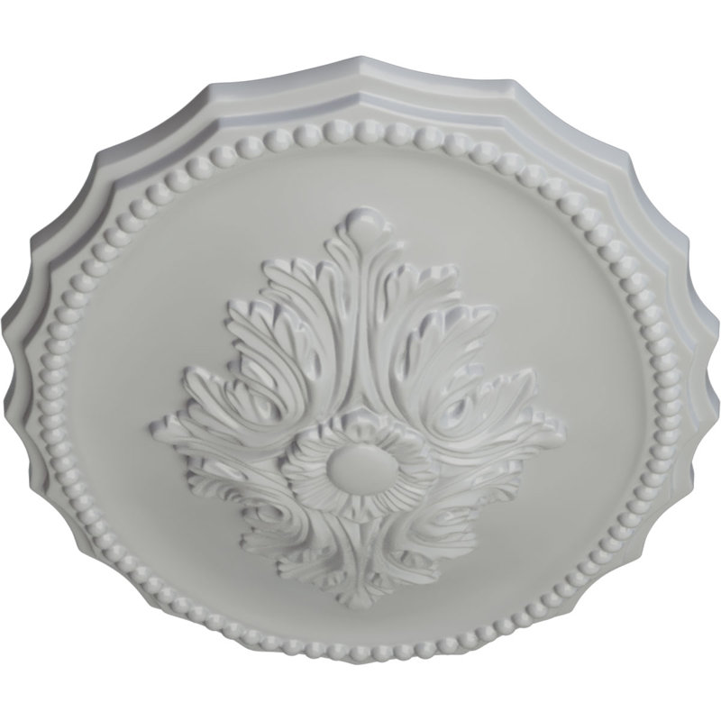 Médaillon de plafond Oxford Endurathane, l 16 7/8 po x H 11 3/4 po x P 1 1/2 po, Avec une couche d'apprêt