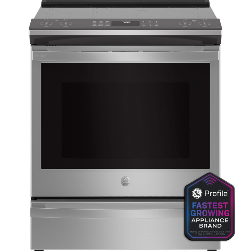 GE Profile ENERGY STAR® 30" Smart Slide-In Fingerprint Resistant Front-Control Induction and Convection Range with No Preheat Air Fry