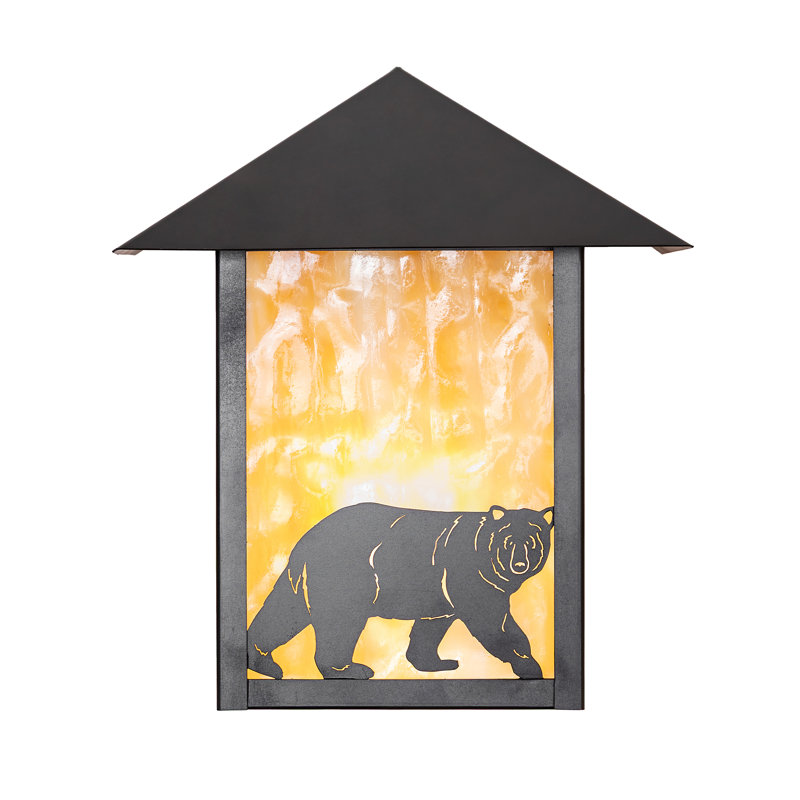 9" Wide Lone Bear Right Wall Sconce