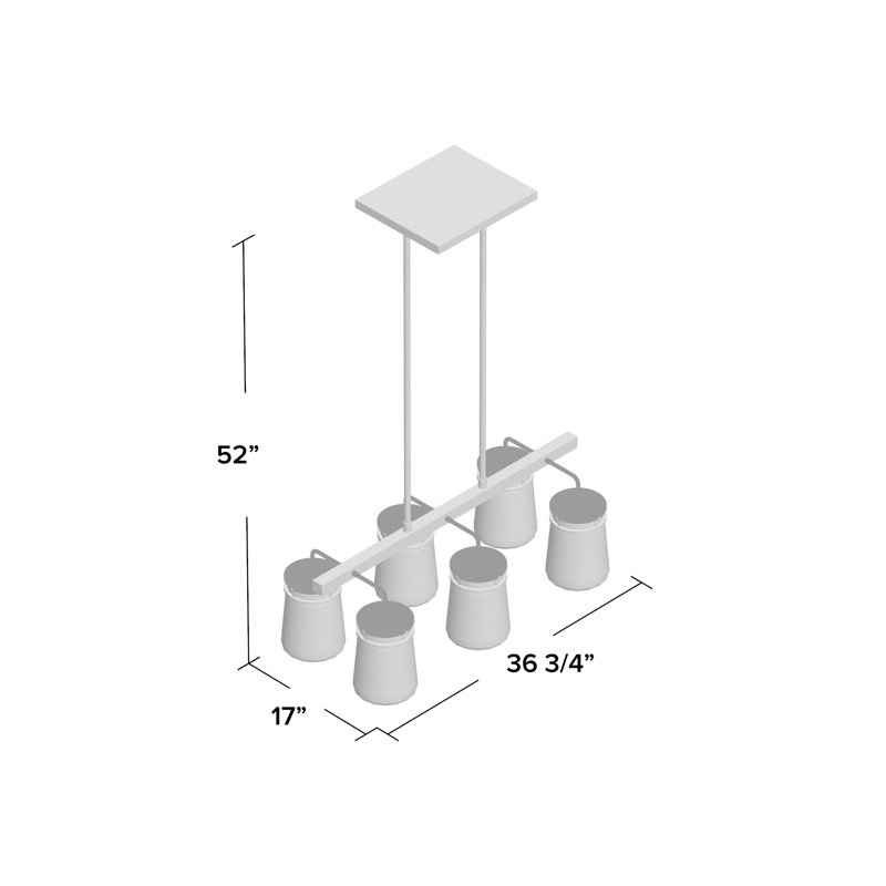 Manila 6 - Light Outdoor Chandelier, Architectural Bronze