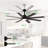 72" Ceiling Fan With Light & Remote – 3-Color LED, 6-Speed Reversible DC Motor, Matte Black Wood Blades