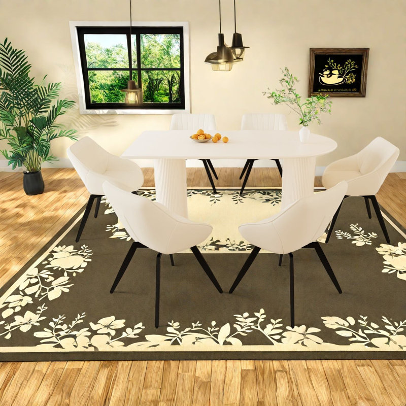 Ensemble de table de salle à manger moderne en MDF avec chaises ergonomiques pour la maison