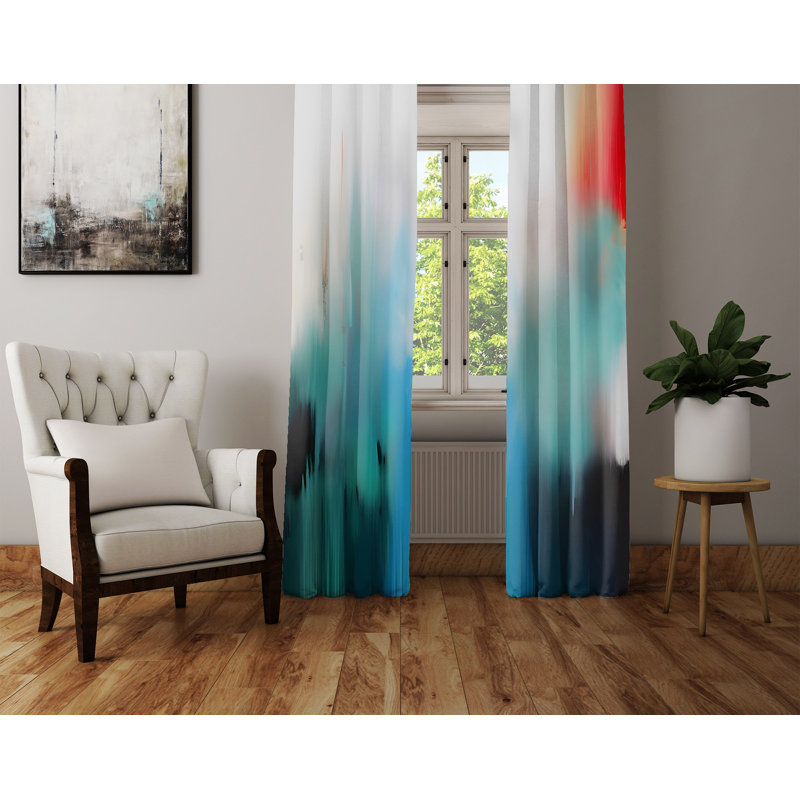Paire de rideaux semi-transparents en polyester Dhwani, L 20 po x L 61 po