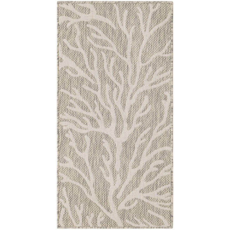 Tapis contemporain gris Azilynn, Tapis de couloir 2 pi x 4 pi 1 po