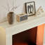 Beige Solid Wood Electric Fireplace
