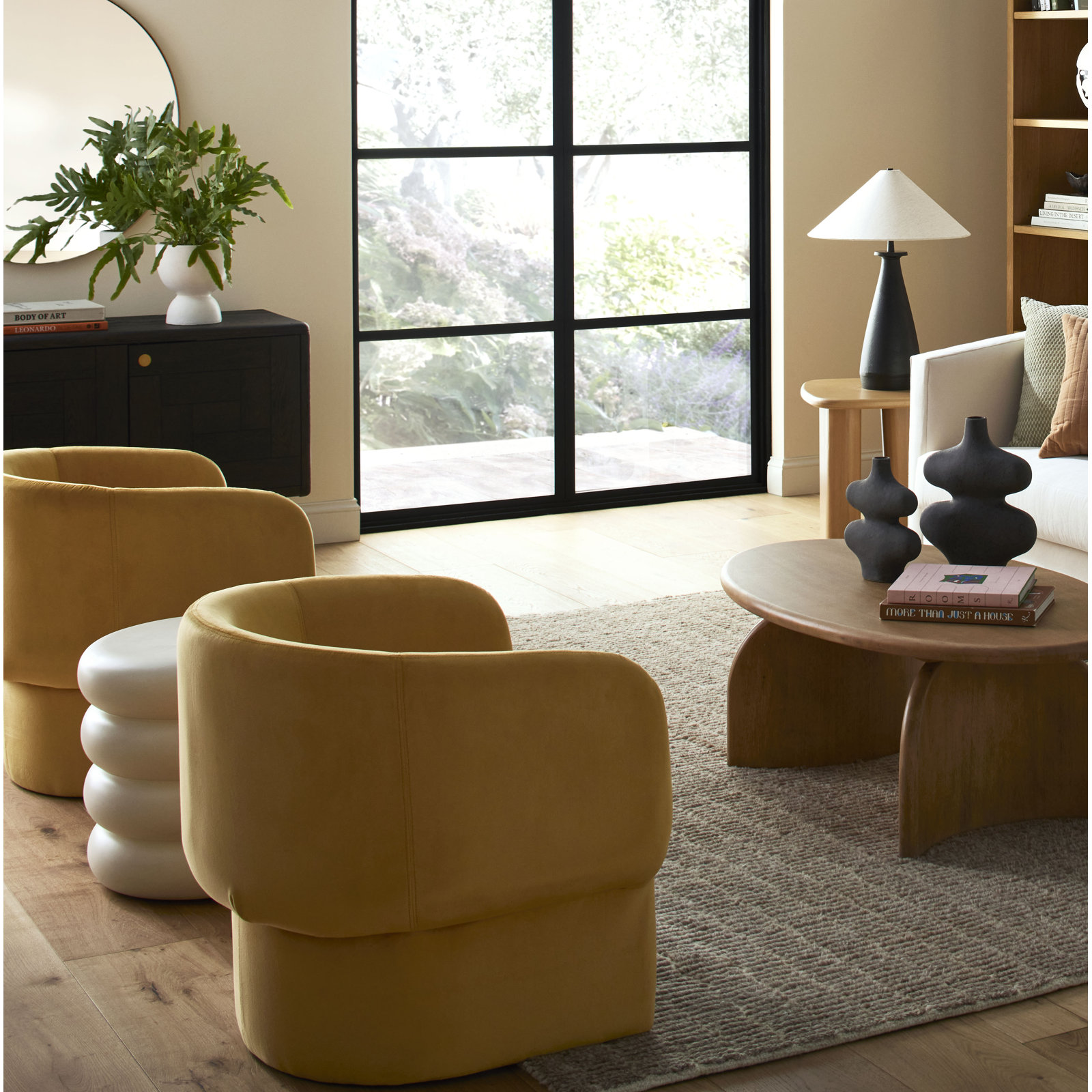 Cambry Upholstered Barrel Chair, Mustard