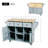 Kitchen Cart With Rubber Wood Drop-Leaf Countertop ,Cabinet Door Internal Storage Racks,Kitchen Island On 5 Wheels With Storage Cabinet And 3 Drawers For Dinning Room-1587349218
