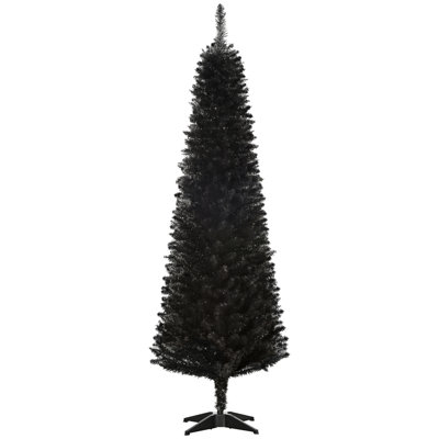 6' Artificial Christmas Tree, Slim Xmas Tree with 390 Realistic Branch Tips and Plastic Stand