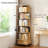 6 Tier Rotating Bookshelf, 360° Display Round Spinning Bookshelf With Wheels-1844307447