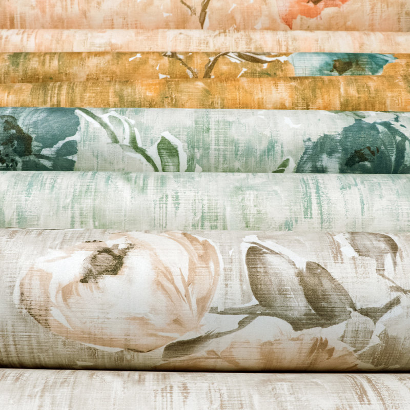 Julie Feels Home Collection Glitter/Shimmer Large Petunia Flowers Wallpaper Roll, Petrol Honey, 27.5'' W x 27.8' L