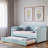 Upholstered Daybed With Trundle And Wood Slat-1420399163