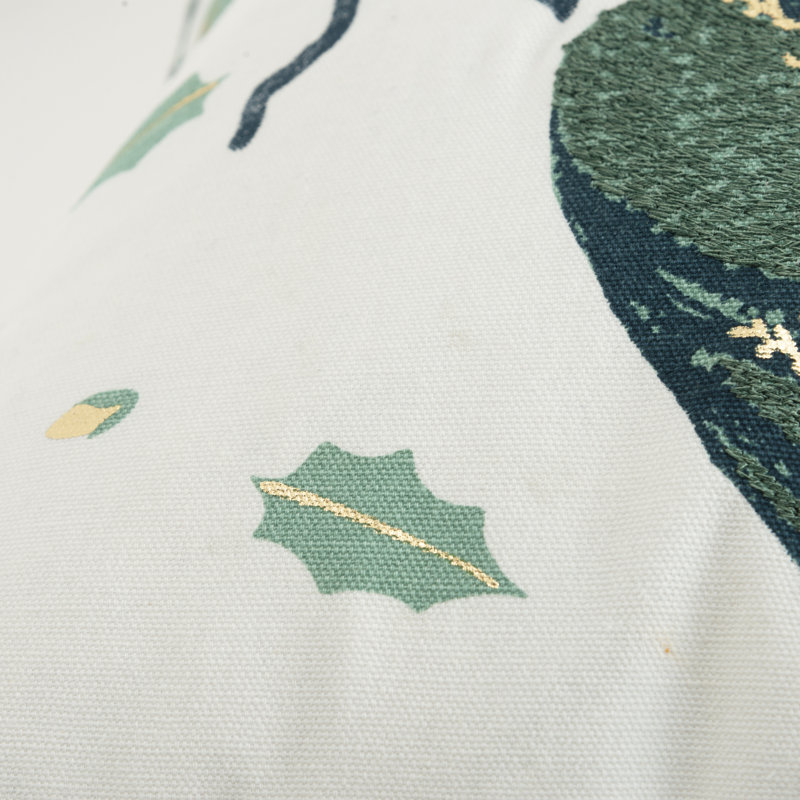 Embroidered Cotton Throw Pillow