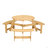 Outdoor 6 Person Picnic Table, 6 Person Round Picnic Table With 3 Built-In Benches, Umbrella Hole, Outside Table And Bench Set For Garden, Backyard, Porch, Patio,  Natural