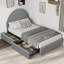 Lit plateforme tapissier Boucle avec tiroirs de rangement et tête de lit ronde, ultra-silencieux-2133306792-2133306799