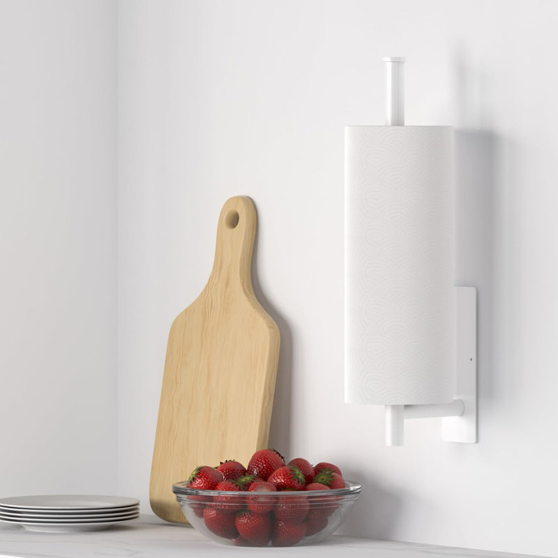Porte-essuie-tout sous armoire - Organisateur de cuisine mural en acier inoxydable