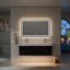  Meuble-lavabo double 60 po avec lumière DEL et plateau en pierre reconstituée-438195649