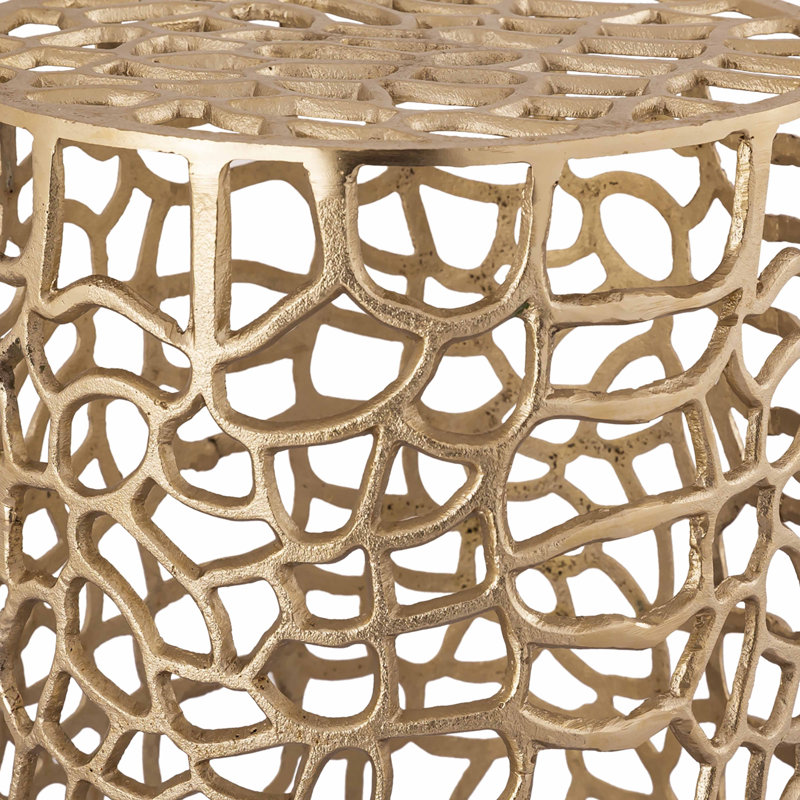 Sophia Tiny Round Gold Aluminum Accent Table