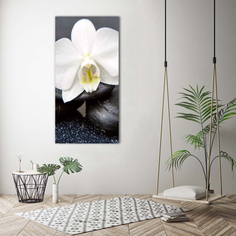 Orchid And Stones - Wrapped Canvas Print