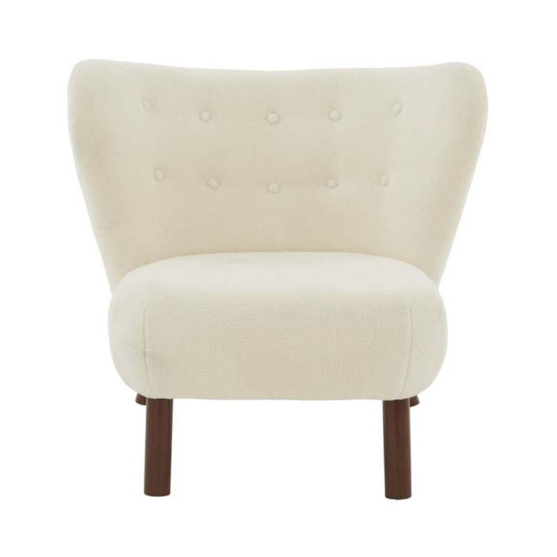 Lexilynn Upholstered Side Chair, Ivory Polyester Blend