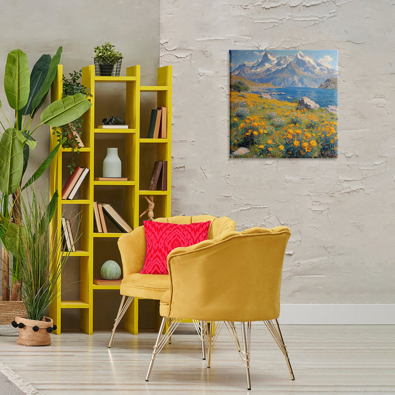 Art mural sur toile Mountain Daisy Meadow par Roozbeh Bahramali, H 24 po x l 24 po