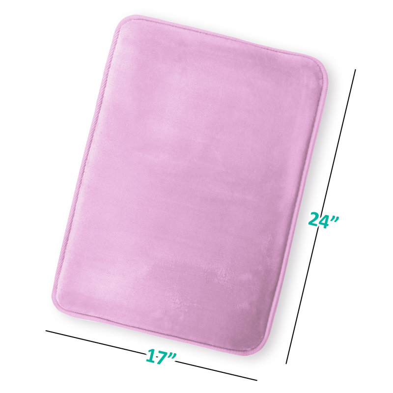 Tapis de bain en mousse viscoélastique ultra-doux avec envers antidérapant en PVC, Petit: L 24 po x l 17 po, Rêve lavande