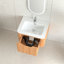Meuble-lavabo flottant mural en céramique blanc 24 po, pré-assemblé, noyer naturel, bords arrondis, rangement intelligent pour tiroir de salle de bain