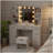Vanity Desk With Led Lighted Mirror,Makeup Vanity With 10 Led Lights & 5 Metal Sliding Drawers, 3 Color Brightness Adjustable, Vanity Table With 6 Open Shelves, Dressing Table-522131212