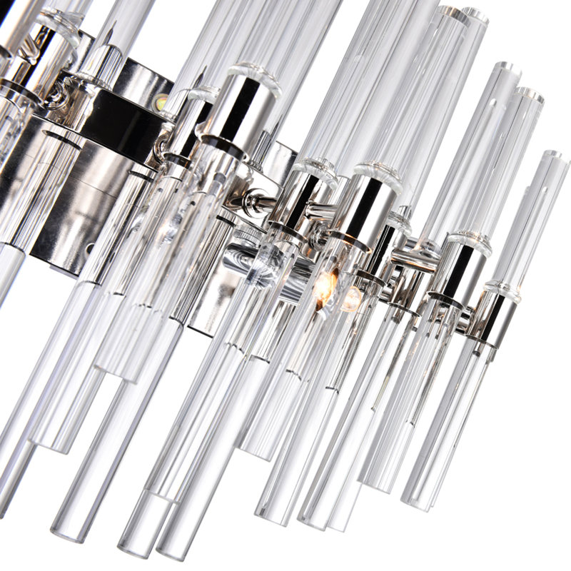 Applique murale 4 lumières 18 po, finition nickel poli - luminaire de meuble-lavabo ou de couloir moderne