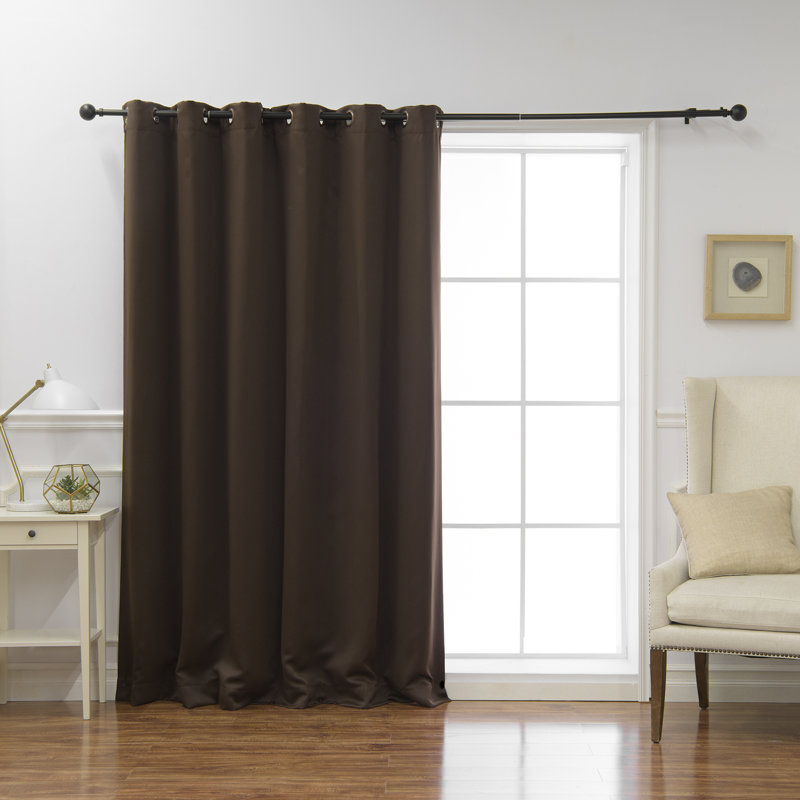 Scarsdale Solid Blackout Thermal Grommet Single Curtain Panel, Dark Chocolate, 100" W x 108" L