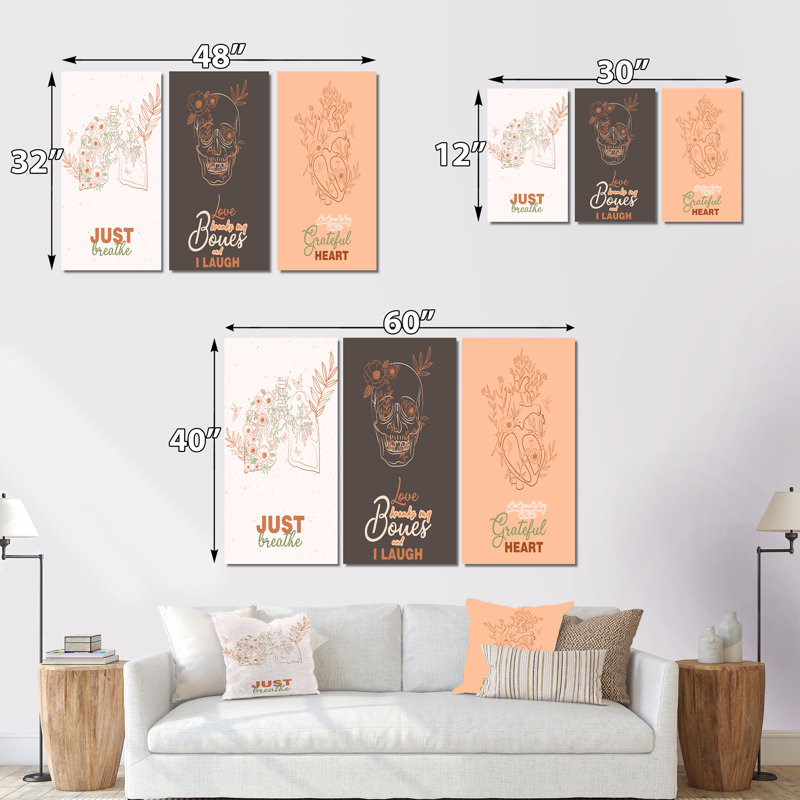 Ensemble de 3 pièces d'art floral Mid-Century, H 28 po x l 36 po