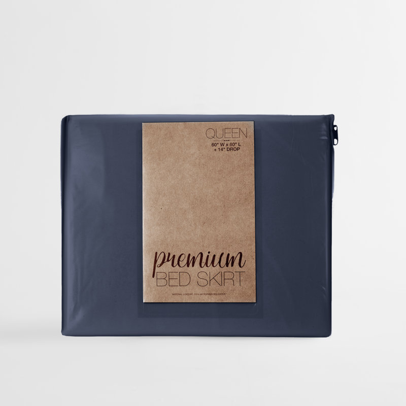 Jupe de lit Becky Cameron™ de 14 po, Bleu marine, Simple TG