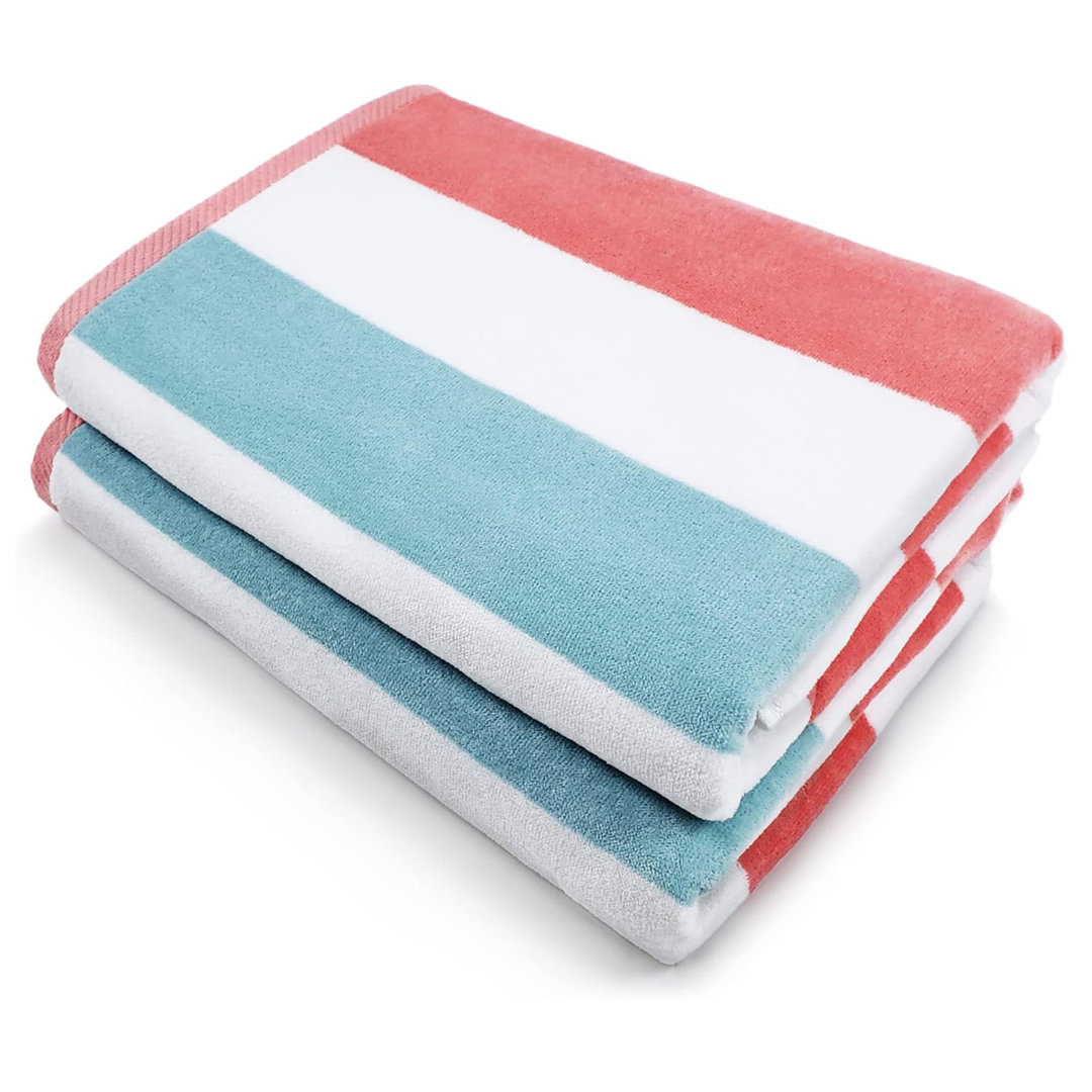 Ainoriitta Oversized Luxurious Velour Tonal | 100% Cotton Beach Towels, Large, Soft and Absorbent Longshore Tides 