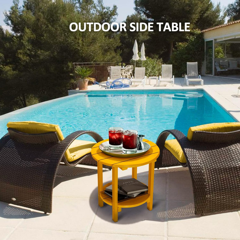  Table d'appoint Classic Classic, table de patio Adirondack à 2 niveaux, Orange