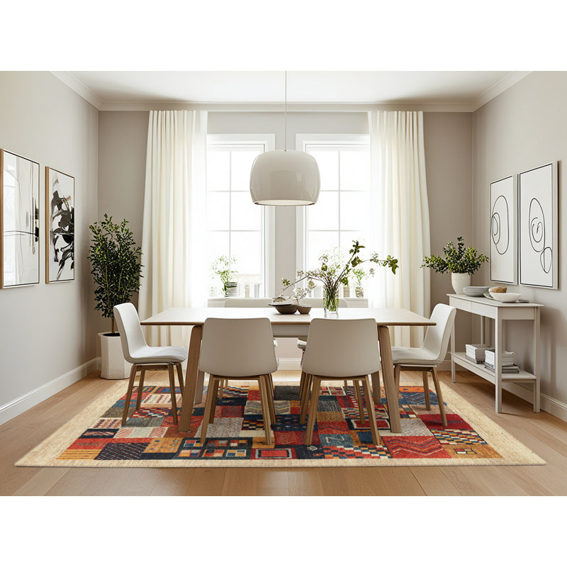 Tapis beige/brun/gris contemporain, Rectangle 7 pi x 10 pi