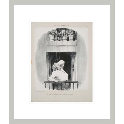 Les Bons Bourgeois: Un voisin qui se plaint de ce qu'on arrose by Honoré Daumier -Framed Giclee Print