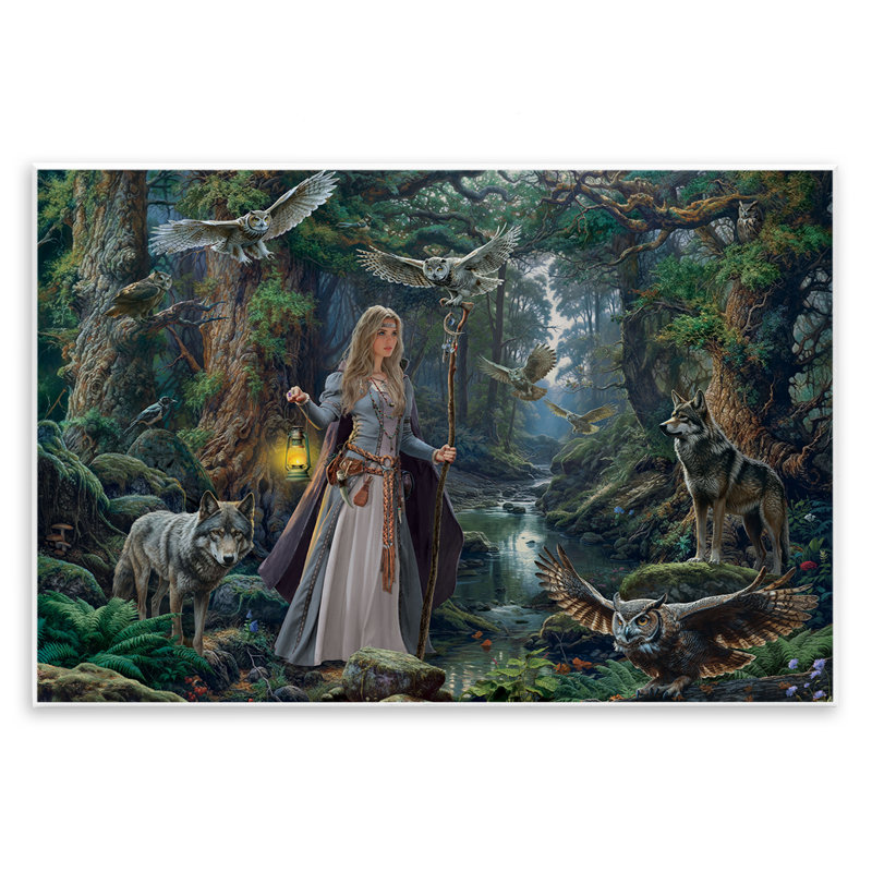 Plaque murale «Femme dans la forêt», design par Image World, H 13 po x l 19 po