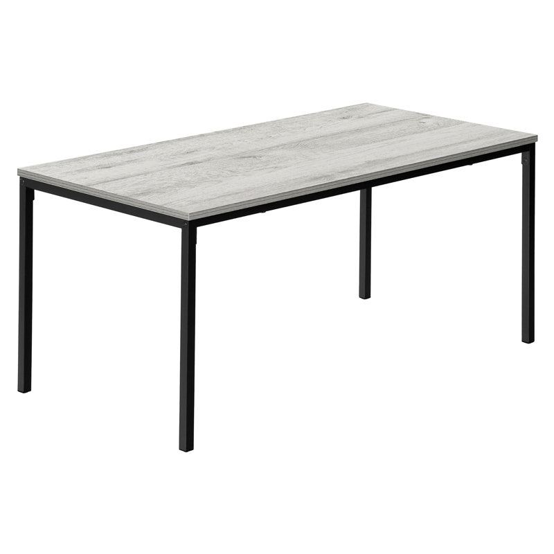 Table basse décorative pour l'intérieur de la maison, L 40 po rectangulaire, stratifié gris, pied en métal noir, base en stratifié, support