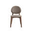 Chaises d'appoint en lin brun et noyer (2) - Chaise rembourrée confortable de style moderne avec cadre riche en mousse
