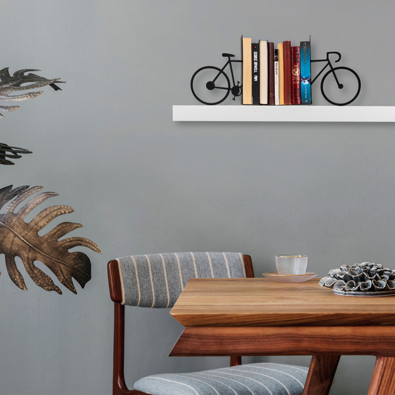 Sturdy Metal Bookends, Black, 17.3 x 5.5 x 9.1 inches | 100% Metal Construction, Thickness: 0.05 inches | Ideal for Home Office, Library, and Study Spaces, Keeps Books Organized and Upright