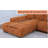 Swapan Modern Chenille Couch Sofa Sectional with Deep Tufted Seat-831549241-831549242