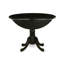 L'ensemble de table de salle à manger 3 pièces pour petits espaces comprend une table de salle à manger ronde avec Dropleaf et 2 chaises Parsons en tissu bleu, 42 po x 42 po, noir-1307738559-1307738558-1307738557