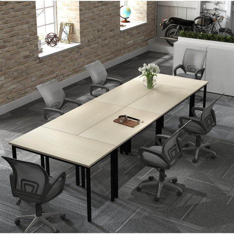 Table de conférence rectangulaire modulaire Sharle, Beige