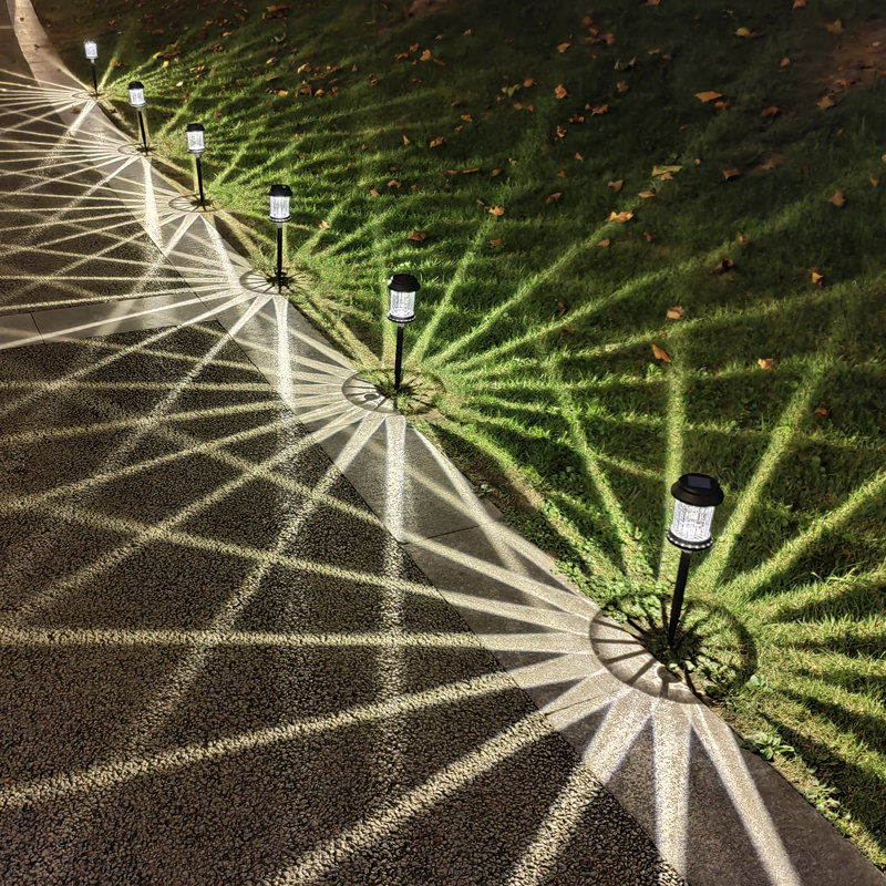 Black Solar Powered LED Pathway Light Pack, Set of 6